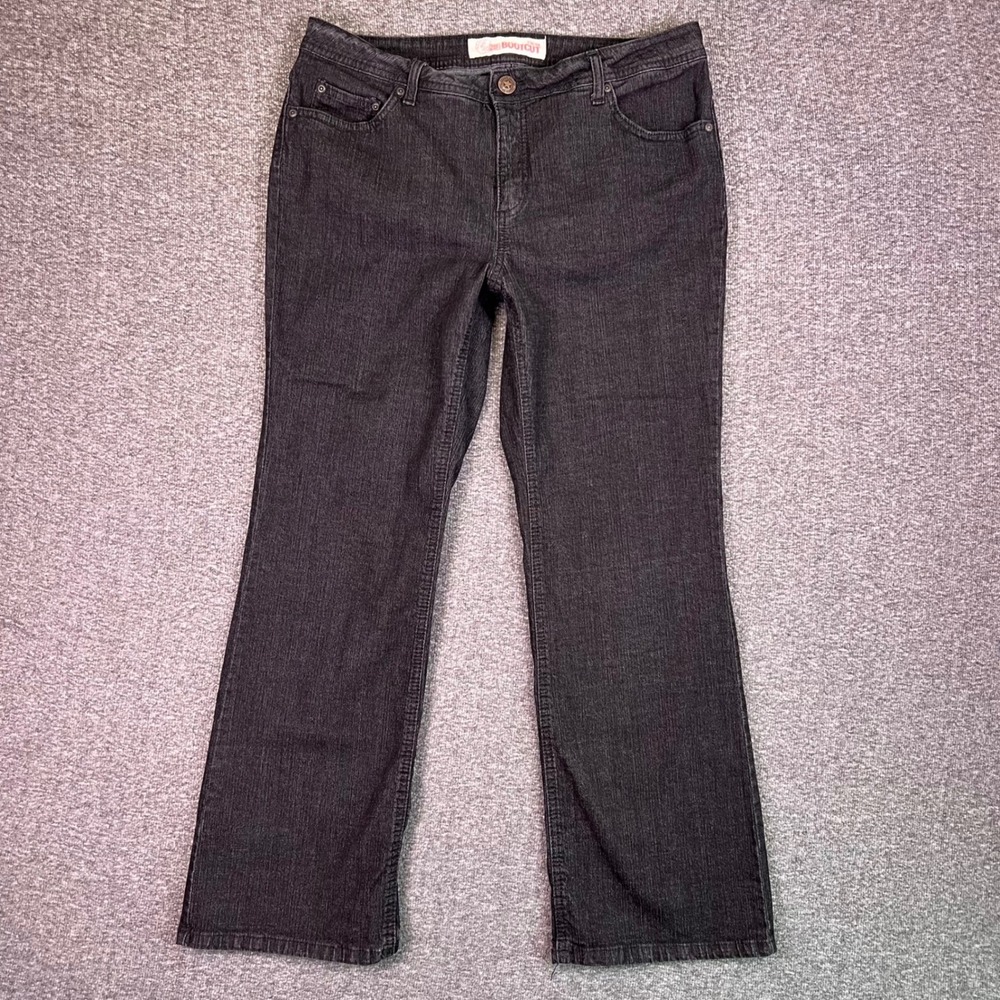 Faded Glory Jeans Women 14P Black Wetsern Grunge Bootcut Stretch Denim Y2K Retro - Picture 6 of 13